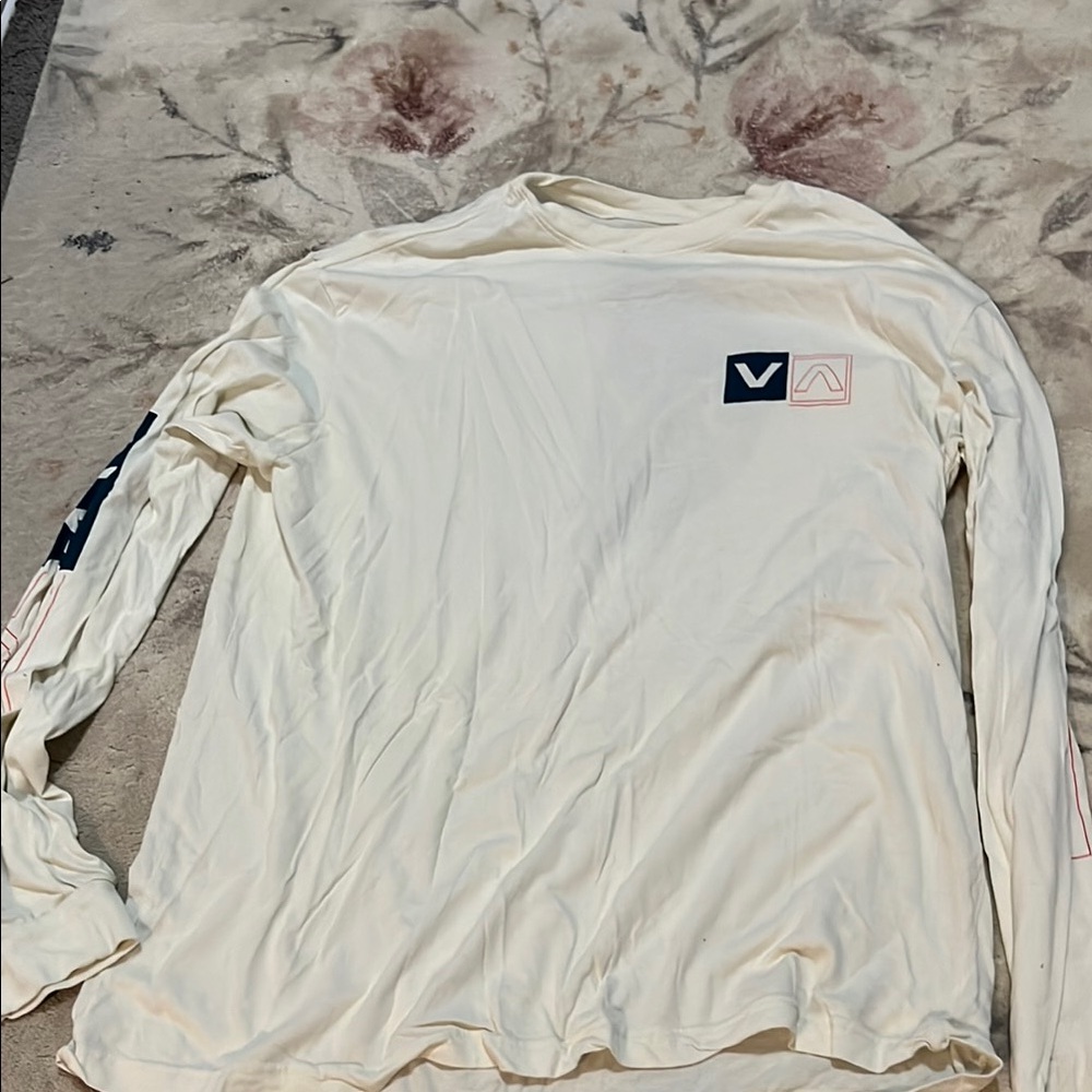 RVCA Men's Cream Long Sleeve Shirt